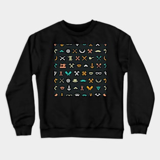 Modern Hipster Icons Crewneck Sweatshirt